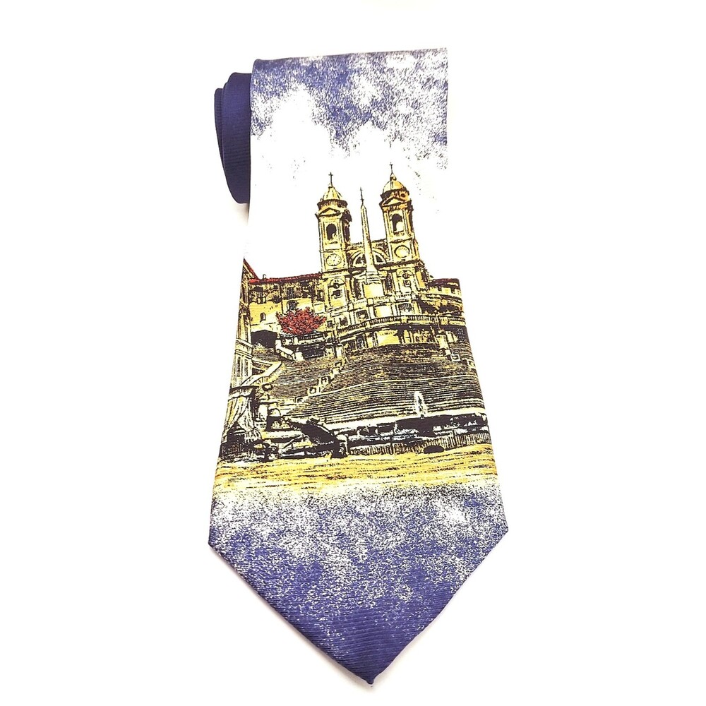 Raffaello Roma Fabio Roma Silk Tie Spanish Steps Rome‎ Italy Landmark